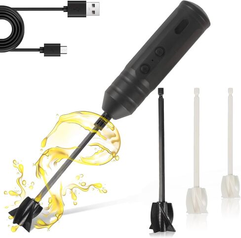 طقم خلاط راتنجات الإيبوكسي الكهربائي اللاسلكي من كالبالمي - خلاط راتنج محمول قابل لإعادة الشحن للإيبوكسي مع 4 مجاذيف خلاط، مثالي للراتنج الخالي من الفقاعات، وخلط الطلاء وخلط السيليكون في الحرف اليدوية in Kuwait