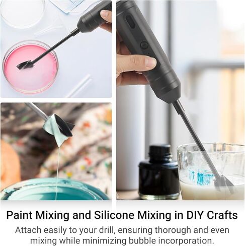 طقم خلاط راتنجات الإيبوكسي الكهربائي اللاسلكي من كالبالمي - خلاط راتنج محمول قابل لإعادة الشحن للإيبوكسي مع 4 مجاذيف خلاط، مثالي للراتنج الخالي من الفقاعات، وخلط الطلاء وخلط السيليكون في الحرف اليدوية in Kuwait