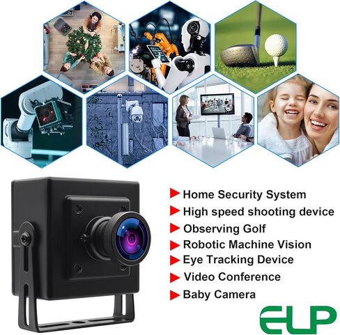 ELP Global Shutter USB Camera Wide Angle Webcam for Computer 1080P 90fps Lightburn Camera for Laser Engraver USB2.0 PC Camera High Frame USB Security Camera for Raspberry Pi (120° low distortion lens) in Saudi Arabia
