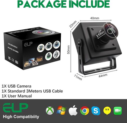 ELP Global Shutter USB Camera Wide Angle Webcam for Computer 1080P 90fps Lightburn Camera for Laser Engraver USB2.0 PC Camera High Frame USB Security Camera for Raspberry Pi (120° low distortion lens) in Saudi Arabia