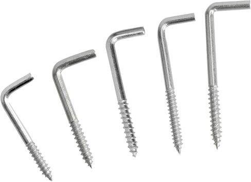 Square Bend Hooks, M4.7-50x18mm Right-Angle L Shaped Hooks 7 Shape Self-Tapping Screw Hooks for Hanging Heavy Duty Thing, Hang Display Medal Jewelry, Zinc Plated 50 PCS in Saudi Arabia