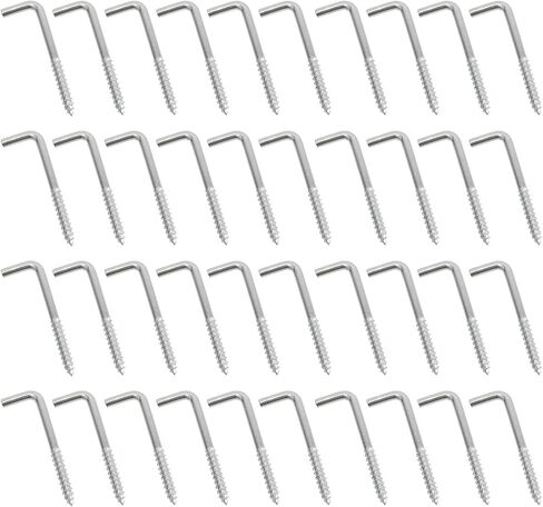 Square Bend Hooks, M4.7-50x18mm Right-Angle L Shaped Hooks 7 Shape Self-Tapping Screw Hooks for Hanging Heavy Duty Thing, Hang Display Medal Jewelry, Zinc Plated 50 PCS in Saudi Arabia