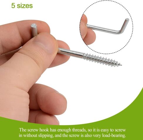 Square Bend Hooks, M4.7-50x18mm Right-Angle L Shaped Hooks 7 Shape Self-Tapping Screw Hooks for Hanging Heavy Duty Thing, Hang Display Medal Jewelry, Zinc Plated 50 PCS in Saudi Arabia