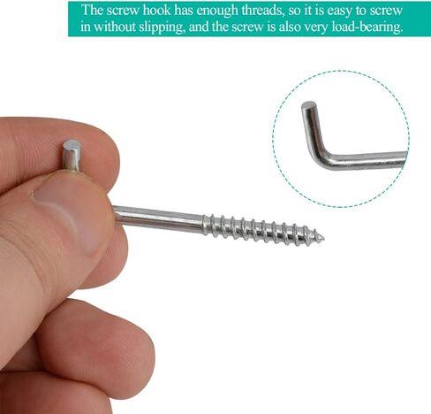Square Bend Hooks, M4.7-50x18mm Right-Angle L Shaped Hooks 7 Shape Self-Tapping Screw Hooks for Hanging Heavy Duty Thing, Hang Display Medal Jewelry, Zinc Plated 50 PCS in Saudi Arabia