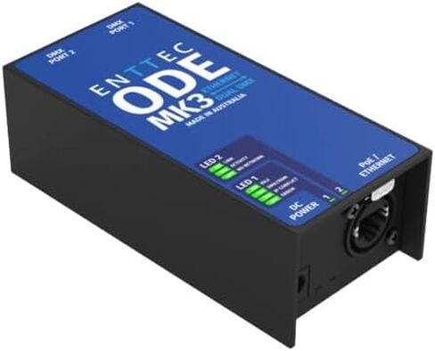 Enttec 70407 ODE MK3 Two-Universe Bidirectional DMX Ethernet Gateway Bundle w/DMX Adapter 5 Pin(M) to 3 Pin(F) XLR and Liquid Audio Polishing Cloth in Saudi Arabia