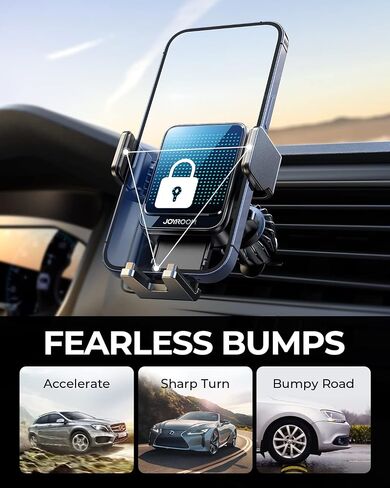 Wireless Car Charger, JOYROOM 15W Fast Charging Phone Mount for Car Wireless Charger Auto-Clamping User Friendly for Samsung Z Flip/S22, iPhone15/14/13/12 Series in Saudi Arabia