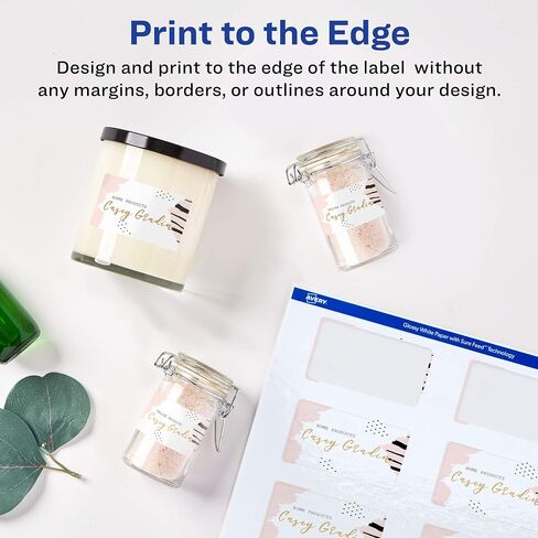 Avery Rectangle Labels with Sure Feed, 1.5" x 2.75", 100 Glossy White Labels (36456) in Saudi Arabia