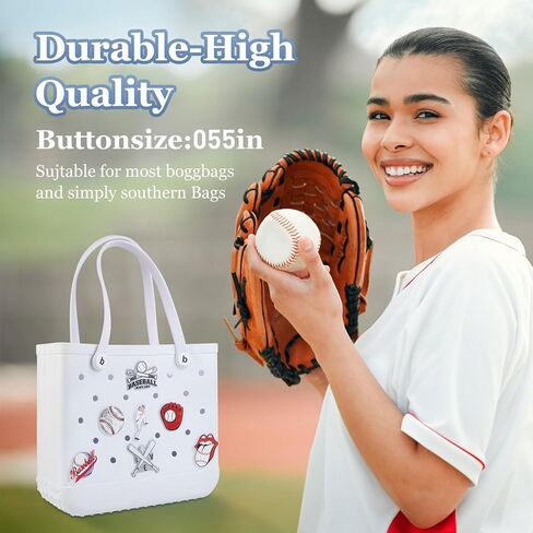إكسسوارات ساحرة لحقائب Bogg من الأكريليك للبيسبول مناسبة لتزيين حقائب اليد على الشاطئ الجنوبي ببساطة in Saudi Arabia