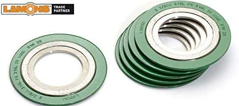 تم تعيينه بواسطة Sterling Seal & Supply SW-6-150-304GRx6.stel حشية الجرح الحلزونية مع لفات 304SS، أنبوب مقاس 6 بوصات، شفة فئة 150#، ملفات 304SS مع حشو جرافيت، API-601 (عبوة من 6) in Kuwait