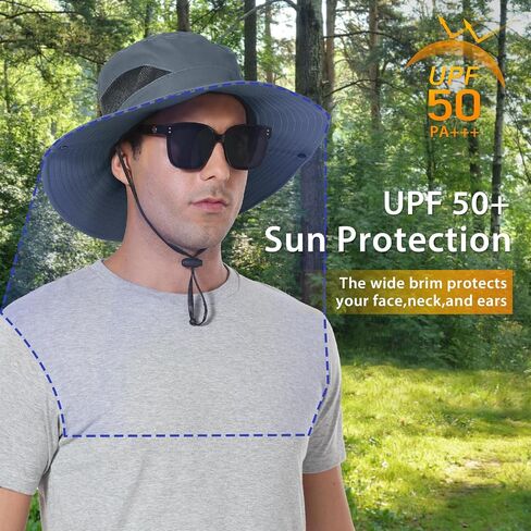 Men's Sun Hat Summer UV Protection Waterproof for Gardening Safari Beach Fishing Hiking in Saudi Arabia
