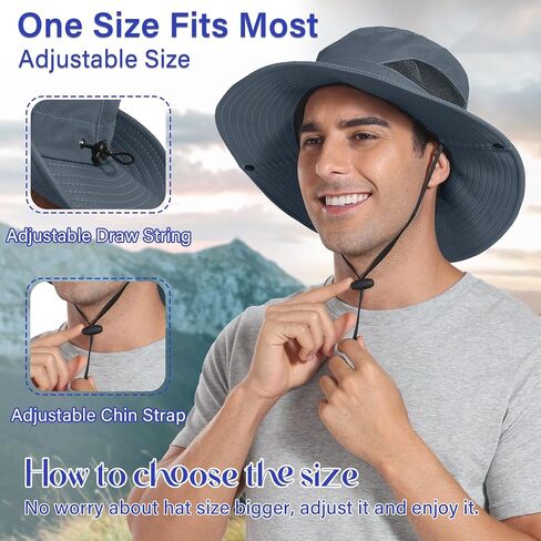 Men's Sun Hat Summer UV Protection Waterproof for Gardening Safari Beach Fishing Hiking in Saudi Arabia