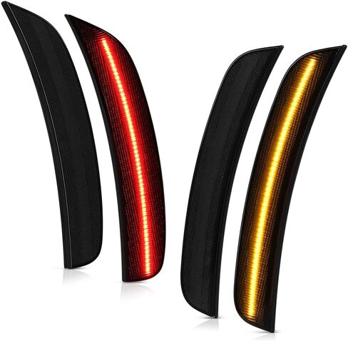 VIPMOTOZ 4PC Set LED Front Rear Amber Red Side Marker Lamps Compatible With 2012-2019 Fiat 500 Smoked Tinted Housing Clear Lens in Saudi Arabia