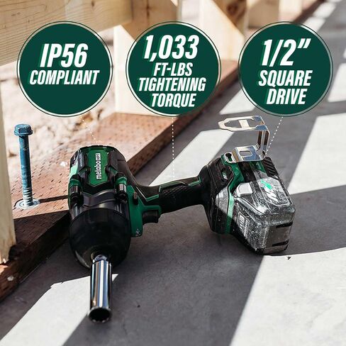 Metabo HPT 36V MultiVolt™ Cordless Impact Wrench | Tool Only - No Battery | Mid-Torque | ½-Inch Drive | 4-Stage Speed Switch | Auto Stop/Auto Slow System | IP56 Dust & Water Resistant | WR36DGQ4 in Saudi Arabia
