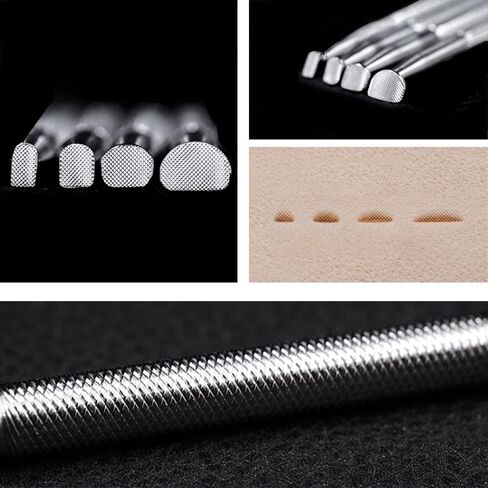 أداة ختم جلدية من Singring طوابع Beveler متقلب 304 من الفولاذ المقاوم للصدأ أدوات نحت احترافية للحرف اليدوية (4 قطعة) in Kuwait