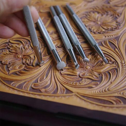 أداة ختم جلدية من Singring طوابع Beveler متقلب 304 من الفولاذ المقاوم للصدأ أدوات نحت احترافية للحرف اليدوية (4 قطعة) in Kuwait