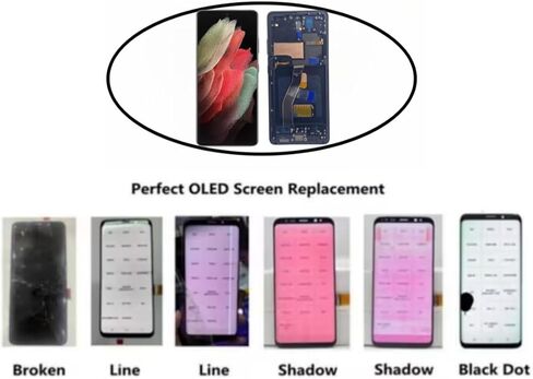 AMOLED for Samsung Galaxy S21 Ultra 5G LCD Display Screen Assembly Replacement for Samsung S21 Ultra OLED Touch Digitizer Screen with Frame Toolkits G998U G998B 6.8" (Silver) in Saudi Arabia