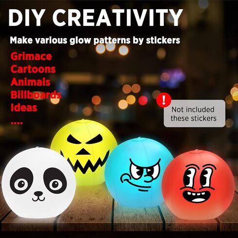 4 عبوات من كرات الشاطئ المضيئة، ألعاب حمام السباحة للأطفال، كرة حمام سباحة LED تتوهج في الظلام مقاس 16 بوصة، لعبة شاطئ عائمة قابلة للنفخ للأنشطة الداخلية الخارجية، 16 لونًا أضواء 4 أوضاع، ديكور حفلات حمام السباحة in Kuwait