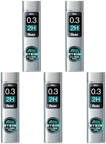 أقلام الرصاص الميكانيكية Pentel Ain 0.3 مم 2H، 5 عبوات/إجمالي 75 سلسلة قيمة in Saudi Arabia