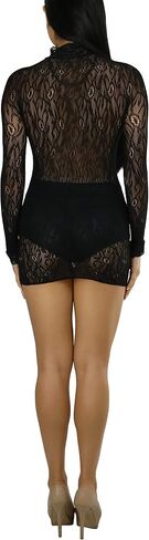 ToBeInStyle Women's Long Sleeve Turtle Neck Lace Dress in Saudi Arabia