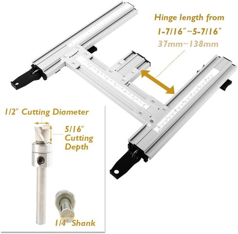 ملحق O'SKOOL Hinge Mate - مجموعة تركيب كاملة للمفصلات للأبواب، والعضادات، والمزالج، وألواح الضرب - تقطع نقرات المفصلات حتى عرض 2 1/4 بوصة وطول 5 1/4 بوصة in Kuwait