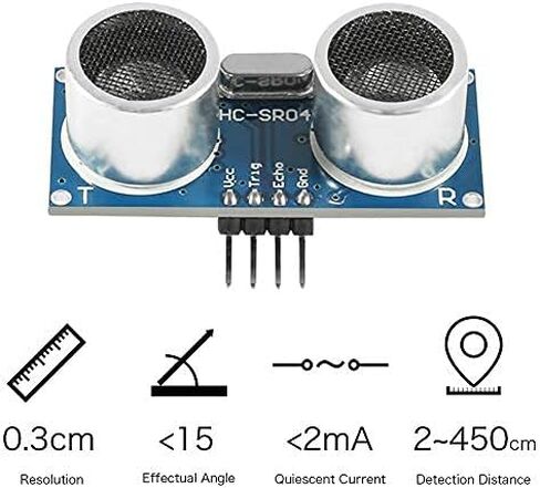 12 قطعة HC-SR04 وحدة استشعار المسافة بالموجات فوق الصوتية لـ Nano Robot XBee ZigBee من ElecRight لأجهزة استشعار القرب بالموجات فوق الصوتية وكاشفات الحركة (12 قطعة) in Saudi Arabia