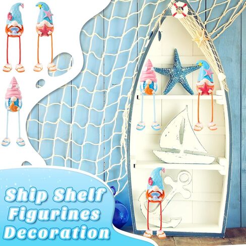 3 Pcs Beach Gnomes Resin Figurines Ocean Collectible Table Decorations Garden Sea Star Shell Gnome with Dangling Legs for Summer Home Office Kitchen Decorations Holiday Ornaments in Saudi Arabia