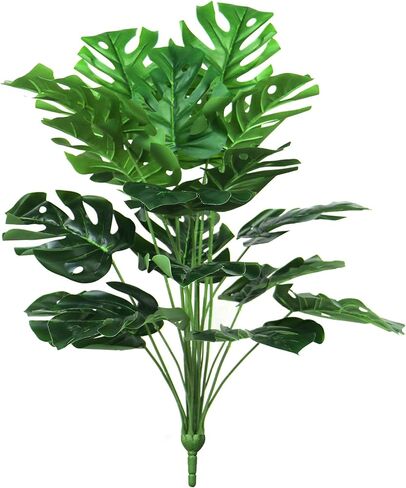 Ollain Fake Plants Artificial Palm Tree 28" Large Monstera Plant for Indoor and Outdoor Home Office Décor (2) in Kuwait