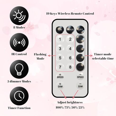 XHXSTORE 24IN ضوء شجرة أزهار الكرز، 36 مصباح LED شجرة منضدية زنبركية مع مؤقت مصباح شجرة زهرة وردية مع قابس USB أو بطارية تعمل للديكور الداخلي لحفلات الزفاف المنزلية in Kuwait