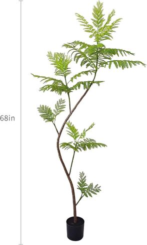 شجرة جاكاراندا ميموسيفوليا الاصطناعية، نباتات وهمية بطول 59 بوصة، نباتات مظلة صناعية للداخلية، أشجار وهمية للمكتب، المنزل، غرفة المعيشة، أرضية الفناء، ديكور الشرفة in Kuwait