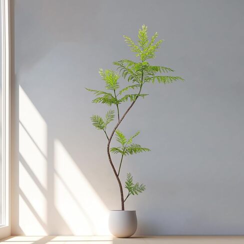 شجرة جاكاراندا ميموسيفوليا الاصطناعية، نباتات وهمية بطول 59 بوصة، نباتات مظلة صناعية للداخلية، أشجار وهمية للمكتب، المنزل، غرفة المعيشة، أرضية الفناء، ديكور الشرفة in Kuwait