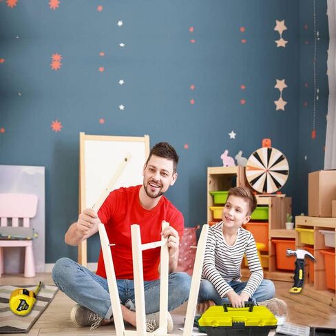 Kids Real Tool Set - 20Pcs Construction Tool with Blue Toolbox and Protective Clothing, Woodworking Tool Set for Beginner, Educational Gift in Saudi Arabia