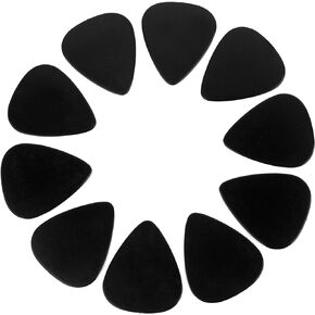 10PCS Black Guitar Picks Set, Bulk Blank Assorted Thick Hard Tick Plectrums Assortment for Fender Acoustic, Bass, Electric Custom Guitar Variety, Cool Pack Best for Beginner or Your Personalized Band