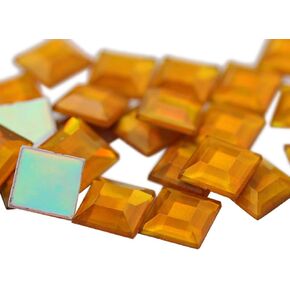 12mm Flat Back Square Acrylic Rhinestones for Jewelry Making and Garment Costume Cosplay Embelishments - 125 Pieces (Assorted Colors)