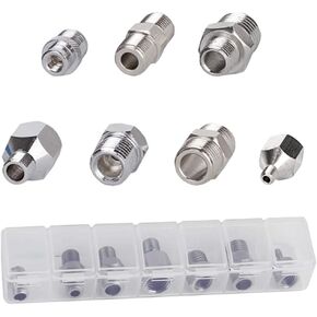 Fengda Airbrush Adapter 7PCS Hose Adapter Set Airbrush Threaded Plug for Connecting Airbrush and air Compressor with Transparent plaxtic Box