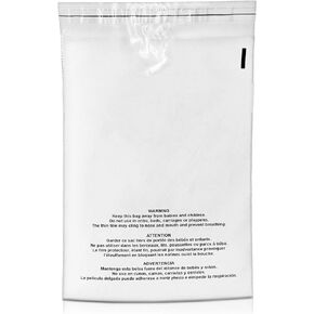 Shop4Mailers Clear Plastic Flat Poly Bags with Suffocation Warning Self Seal Adhesive 1.5 Mil for Business FBA Packaging, Jewelry, Clothes, Prints, Storage – Resealable Pack of 200 (12 x 15.5)