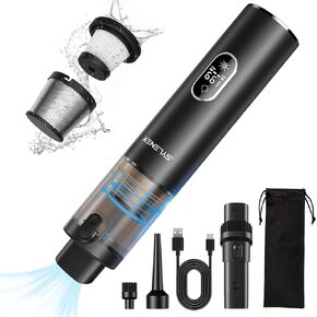 Car Vacuum Cleaner High Power,13000Pa High Power Portable Vacuum with LED Display, 2 Speeds, 30 Mins Runtime, 2-in-1 Cordless Vacuum Cleaner with Air Duster for Home, Car, Outdoor, Pet