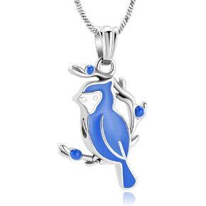 Yinplsmemory Cremation Jewelry Red Cardinal Urn Necklace for Ashes for Women Men Memorial Keepsake Ashes Urn Jewelry of Loved One