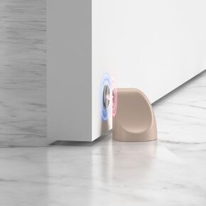 COMFORT DOOR Magnetic Door Stopper for Bottom of Door | Door Catch | No Drilling | Door Holder Floor Mount | Wall Protector | Small | strong adhesive | For Home, Bedroom, Office, Kitchen | LIGHT BROWN