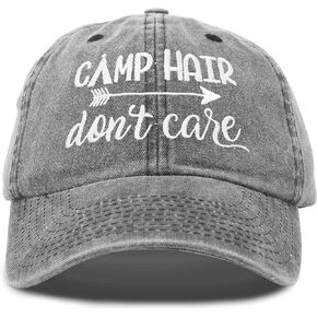 DALIX Camp Hair Don't Care Dad Hat Washed Cotton Cap Pigment Dyed