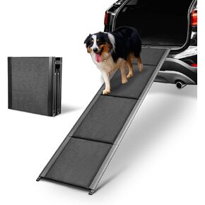 Longest 71’’ & Widest 19.6’’ Dog Car Ramp, Foldable Pet Ramps with Non-Slip Soft Surface, Dog Ramps for Dogs up to 250LBS, Portable Dog Steps for Small Medium Large Dogs to Get into Car SUV Truck