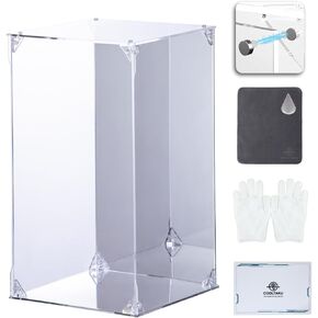 Acrylic Display Case, Mirrored Back and Base, UV Protected, Front Door with Magnetic Buckle, Display Box, Dustproof Showcase for Figures, Collections, Models toys (10x10x12 inch, 25x25x30 cm)