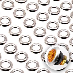 Pack of 20 Round 304 Stainless Steel Trim Rings Chrome Bezel Kits Cover for 3/4 Small Surface Mount Button Clearance Side LED Marker Lights 304-Ring