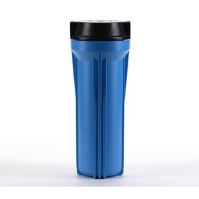 Hydronix HF2-10BLBK12, 10" Blue Housing with Black Flat Cap For RO & Filtration Systems, 1/2" Ports