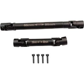 Drive Shaft Steel Front Rear Center Driveshafts for SCX24 Gladiator AXI00005 Axial Upgrade Parts 1/24 RC Crawler Car (38+66mm) (Black)