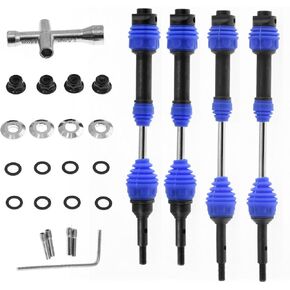 Upgraded Drive Shaft 40Cr Steel Front Rear CVD Driveshaft for RC 1/10 Traxxas Slash 4x4 Rustler VXL 4X4 Stampede VXL 4X4 Upgrades Parts (Dark Blue)