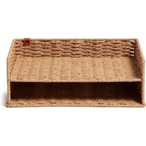 U Brands Woven Two-Tier Paper Tray, Office Organization Supplies, 1 Count