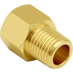 Joywayus 1/4" NPT Female × M10*1.0 Male Thread Brass Pipe Fitting Adapter Connector