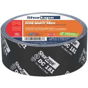 Shurtape DC 181 UL 181B-FX Listed/Printed Film Tape, 48mm x 110m, Metalized Print, 1 Roll (164686)