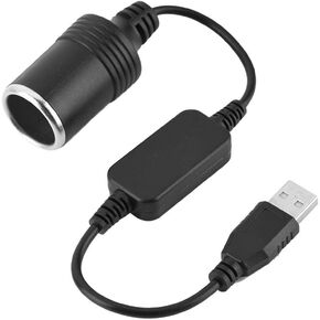 USB A Male to 12V Car Cigarette Lighter Socket Female Power Converter USB to Cigarette Lighter Converter