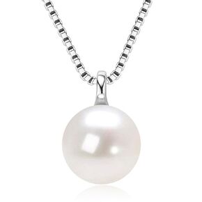Pearl Choker Necklace for Women, Sterling Silver Handmade Dainty Freshwater Pearl Pendant Necklaces Everyday Jewelry Gifts for Her